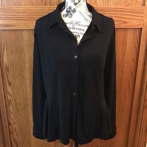 roz & ALI Women’s Black Blouse With Long Sleeves Size L